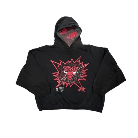 CHICAGO BULLS CLOTCH DOLMAN SLEEVE HOODIE BLACK LARGE 1418