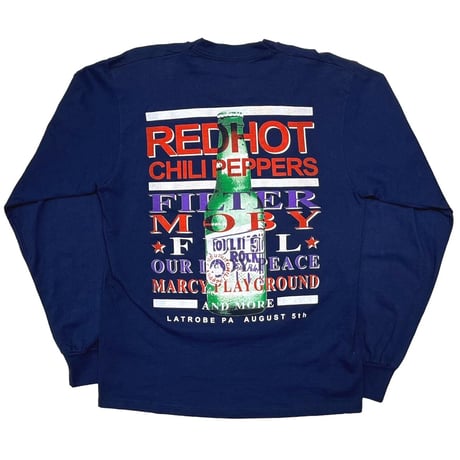 RED HOT CHILI PEPPERS ROLLING ROCK TOWN FAIR LS NAVY LARGE 2262