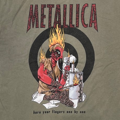 METALLICA PUSHEAD burn your fingers one by one KHAKI FITS XL 0633
