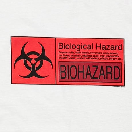BIOHAZARD 2002 BOX LOGO BIOLOGICAL HAZARD WHITE DELTA XL 0424