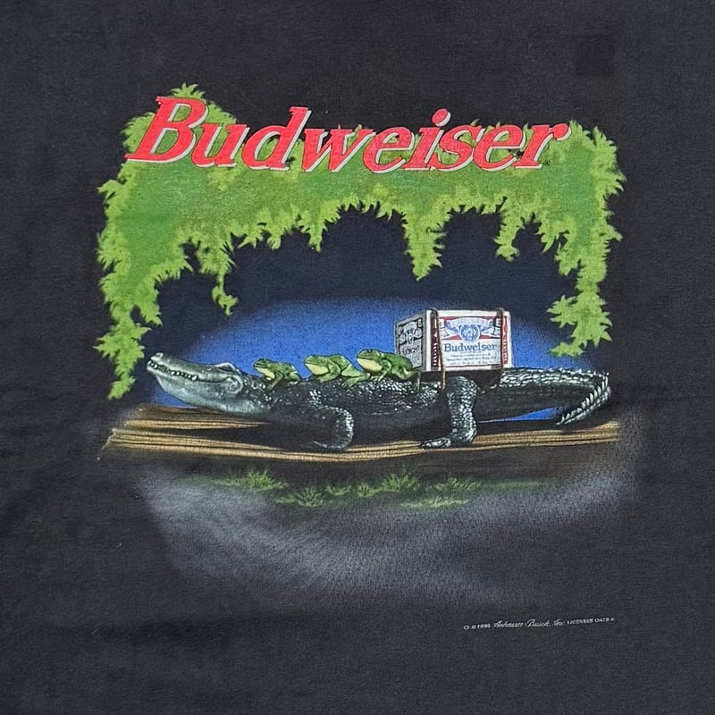 XL‼️Budweiser 1996 FROGS CROCODILE 鬼フェード XL‼️Budweiser 1996 FROGS CROCODILE 鬼フェード