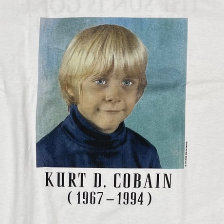 NIRVANA DEAD STOCK KURT COBAIN MEMORIAL CHILD WHITE TULTEX LARGE 8211