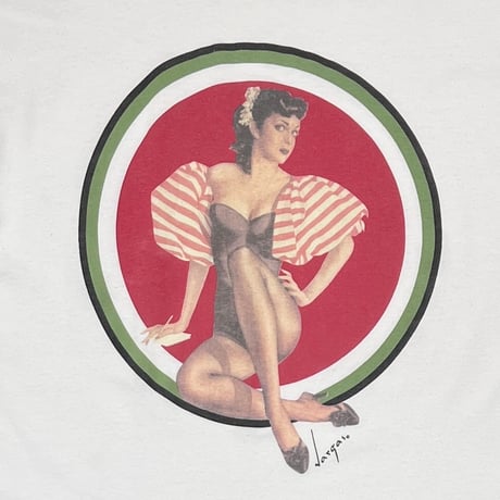 LUCKY STRIKE PINNUP GIRL WHITE HANES XL 3447