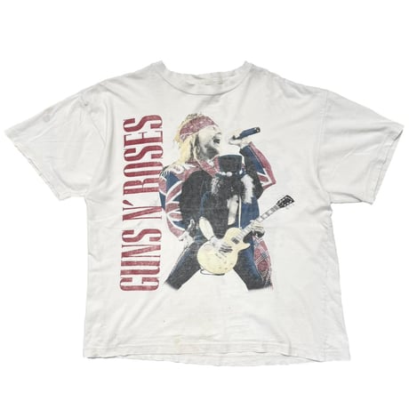 GUNS N' ROSES AXEL ROSE BACK LOGO WHITE FITS L-XL 8345