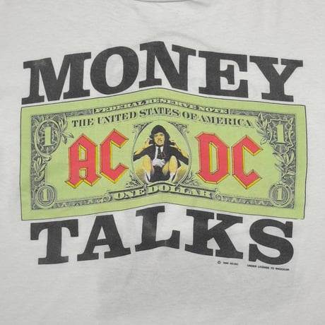 AC/DC 1990 MONEY TALKS WORLD TOUR 1990/91 WHITE BROCKUM XL 3358