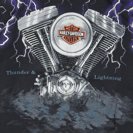 HARLEY DAVIDSON THUNDER & LIGHTNING PURPLE CREWNECK SWEAT HANES XXL 7643