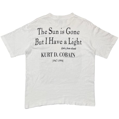 NIRVANA 1995 KURT COBAIN MTV UNPLUGGED THE SUN IS GONE WHITE SOF TEE MEDIUM 3774