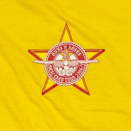 GUNS N' ROSES LOCAL CREW TOUR 2006 EMBLEM YELLOW GILDAN XXL 3343