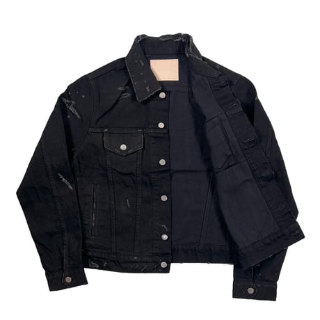greatLAnd ORIGINAL LOGAN BLACK DENIM JACKET DESTROY