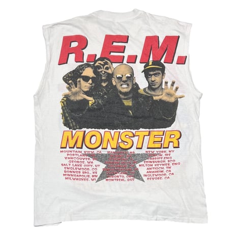 R.E.M. MONSTER TOUR 1995 SLEEVELESS WHITE OSFA FITS XL 1848