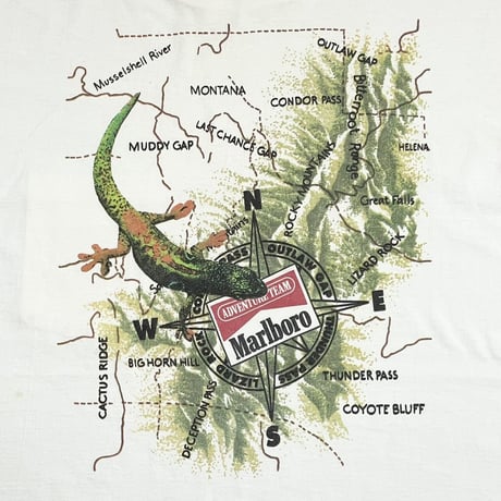 Marlboro LIZARD ADVENTURE TEAM MAP POCKET TEE WHITE XL 1