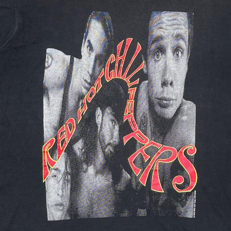 RED HOT CHILI PEPPERS 1990 MEMBER PORTRAIT CURVING LOGO SOF TEE XL 9553