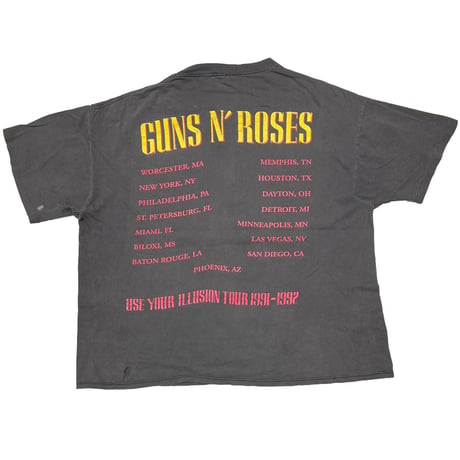 GUNS N' ROSES CROSS SKULL USE YOUR ILLUSION TOUR 1991-1992 FITS XL 5042
