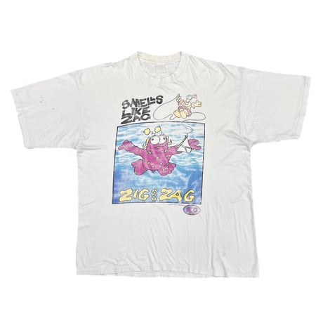 ZIG AND ZAG SMELLS LIKE ZAG NIRVANA NEVERMIND PARODY WHITE FITS XL 1619