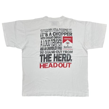 Marlboro COWBOYS STILL... HEAD OUT POCKET TEE WHITE FITS XL 9974