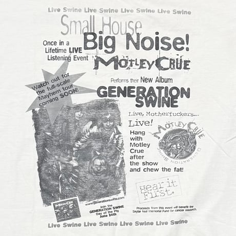 MOTLEY CRUE GENERATION SWINE LIVE TOUR WHITE MURINA XL 8880