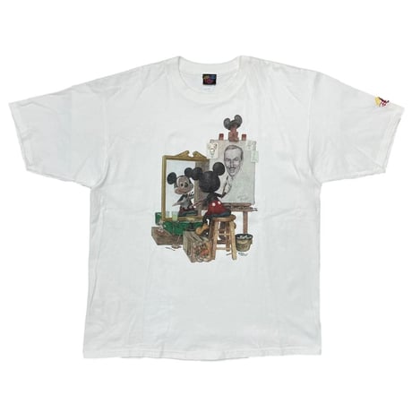 DISNEY VINTAGE MICKEY MOUSE NORMAN ROCKWELL PARODY WHITE XL 1438