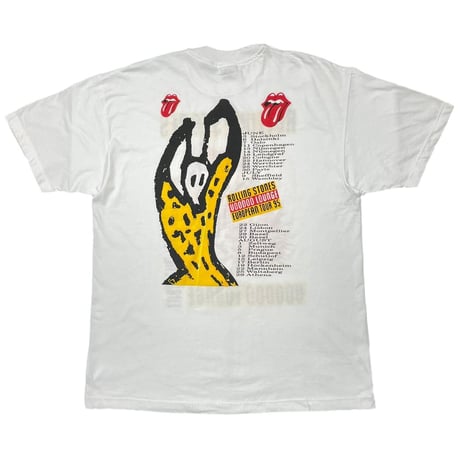 ROLLING STONES VOODOO LOUNGE 95 EUROPEAN TOUR SPIKE TONGUE WHITE HANES XL 0489