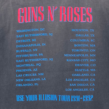 GUNS N' ROSES AMERICAN FLAG USE YOUR ILLUSION 1991-1992 FADED BROCKUM XL 5854
