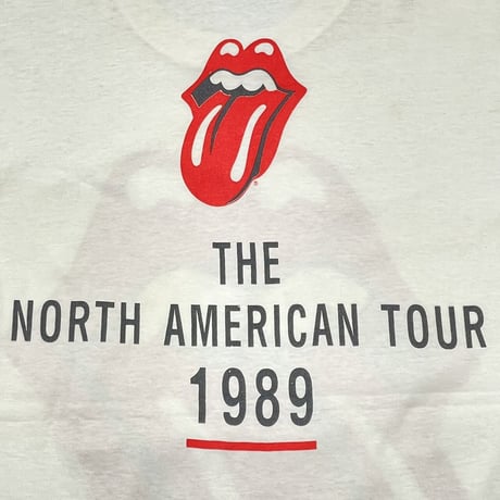 ROLLING STONES 1989 NORTH AMERICAN TOUR LIP & TONGUE WHITE XL