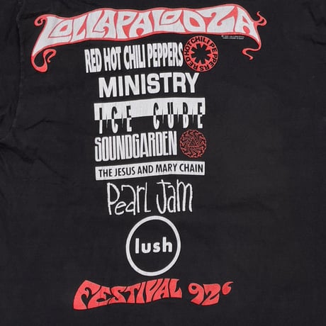 LOLLAPALOOZA 1992 BLACK GIANT XL 0900