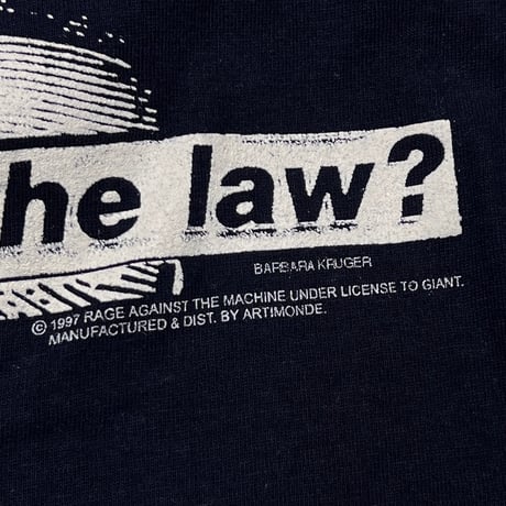 RAGE AGAINST THE MACHINE 1997 Who is beyond the law ? BARBARA KRUGER NAVY ARTIMONDE XL 8210