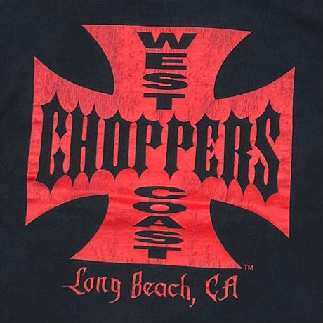 WEST COAST CHOPPERS RED FLAME SKULL IRON CROSS LS FITS LARGE 5957