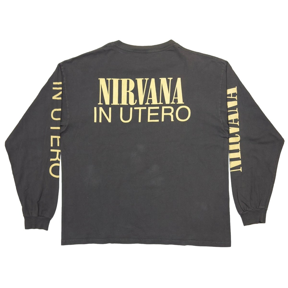 トップス NIRVANA BOOTLEG IN UTERO BLACK FITS XL Buy PRONK Utero Nirvana Men Drop Shoulder 100% Cotton French Terry