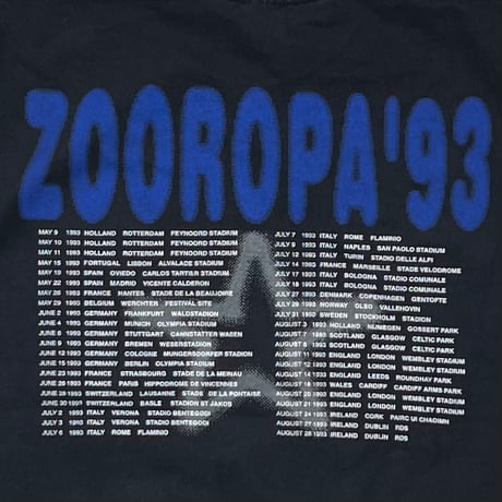 U2 1993 ZOO TV ZOOROPA FRUIT OF THE LOOM LARGE 4859