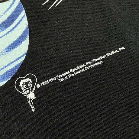 BETTY BOOP 1995 TEE DOUBLE SIDE BLACK LARGRE 0670