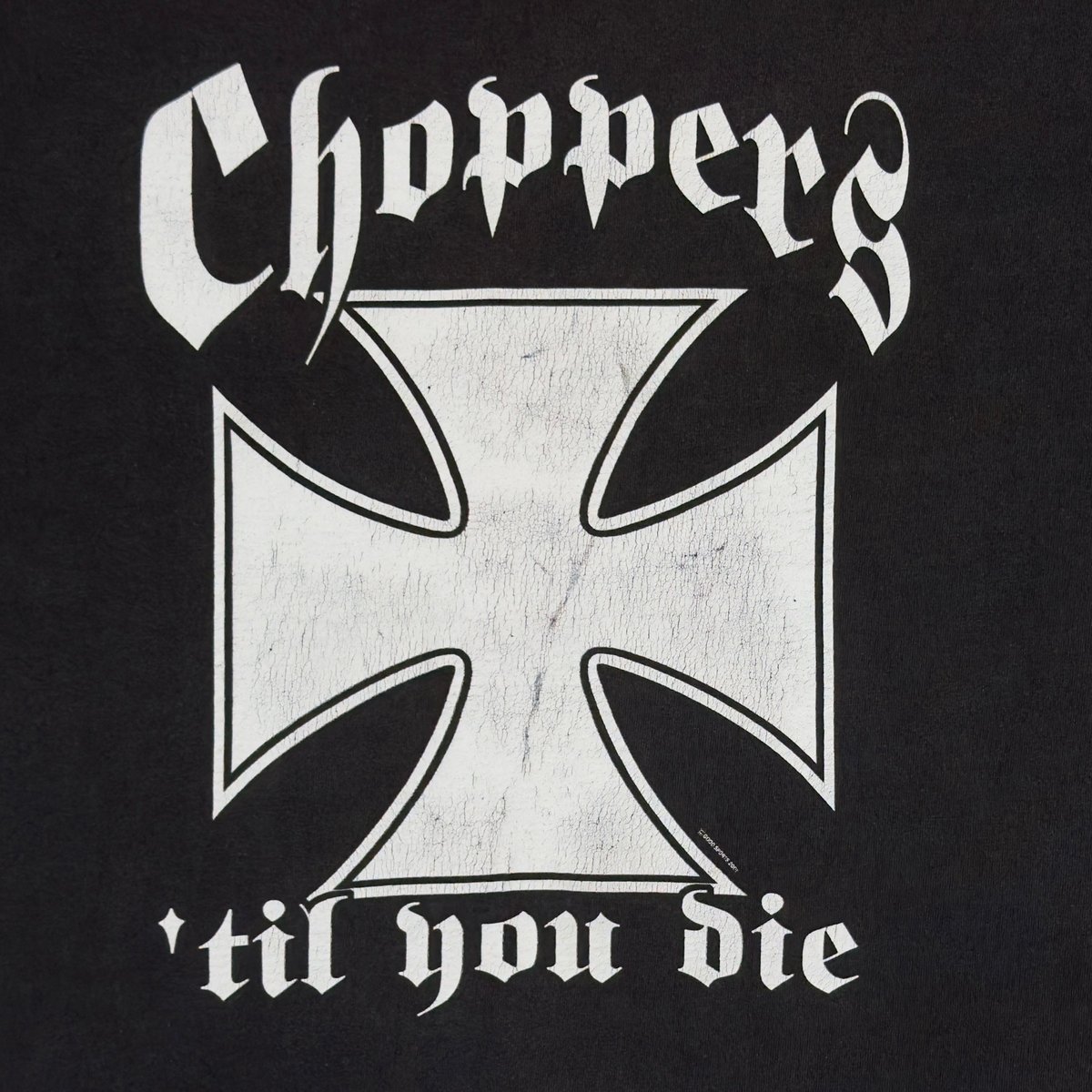 Choppers 'til you die ブラックTシャツ CHOPPERS 2001 TIL YOU DIE DELTA LARGE 7628 | gr