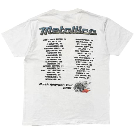 METALLICA GIMME FUEL NORTH AMERICAN TOUR 1998 WHITE GIANT LARGE 7662