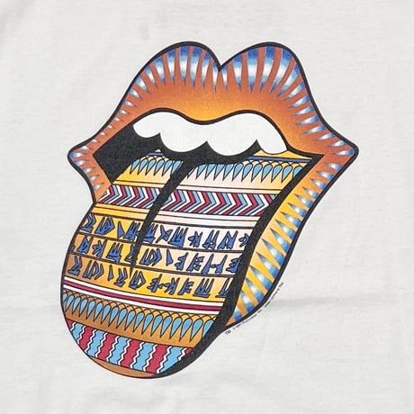 ROLLING STONES NATIVE LIP & TONGUE BRIDGES TO BABYLON WORLD TOUR 97/98 WHITE anvil LARGE 3190