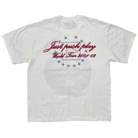 AEROSMITH 2001 AERO FORCE ONE JUST PUSH PLAY WORLD TOUR WHITE GIANT LARGE 1516