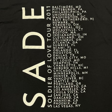 SADE SOLDIER OF LOVE TOUR 2011 BLACK XL 4124