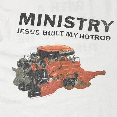 MINISTRY 1991 JESUS BUILT MY HOTROD SILVER BROCKUM XL 9869