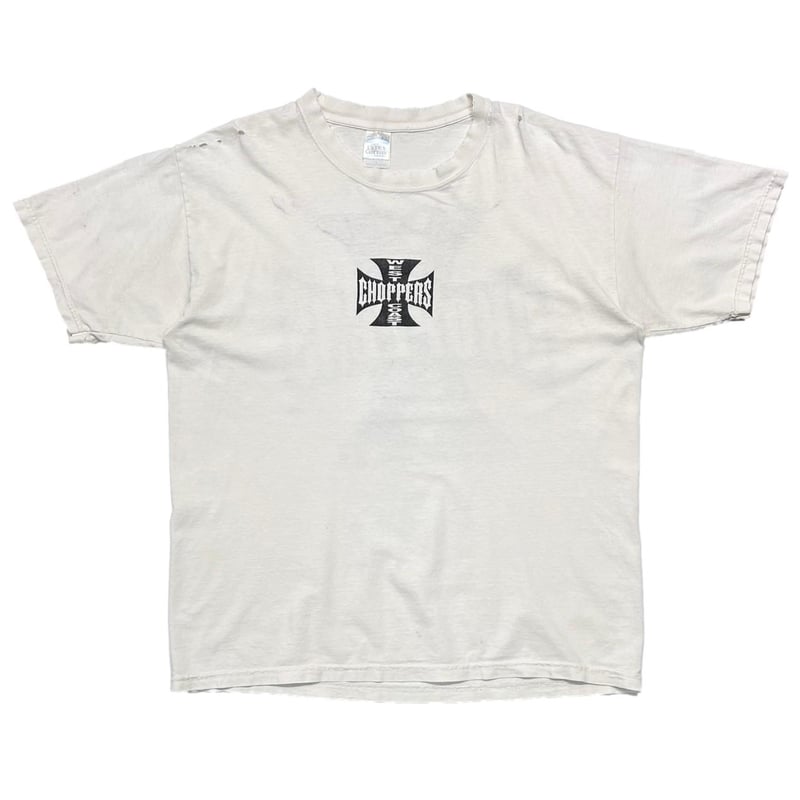 WEST COAST CHOPPERS IRON CROSS WHITE GILDAN LAR