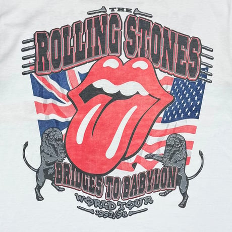 THE ROLLING STONES BRIDGES TO BABYLON WORLD TOUR AMERICAN FLAG BOOTLEG WHITE FOTL XL 7773