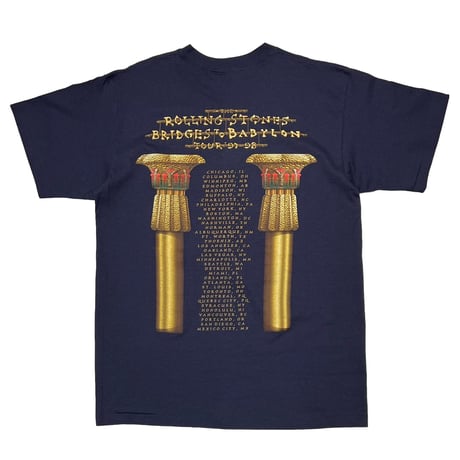 ROLLING STONES BRDIGE TO BABYLON GOLD TONGUE NAVY ANVIL LARGE 1555