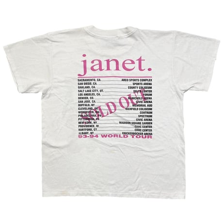 JANET JACKSON 93-94 WORLD TOUR BOOTLEG WHITE ONEITA XL 0051