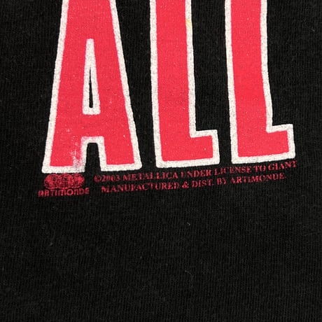 METALLICA KILL'EM ALL 2003 ARTIMONDE FITS LARGE 3083