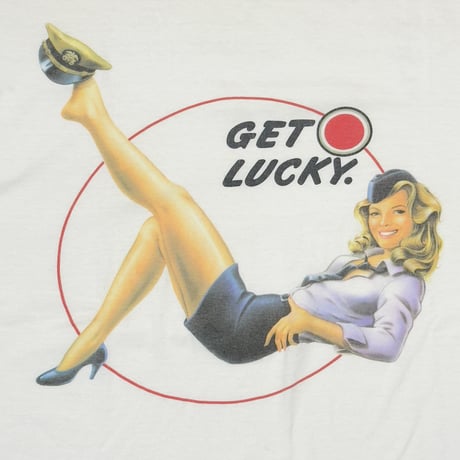 LUCKY STRIKE GET LUCKY PINNUP GIRL WHITE FITS L-XL 9491