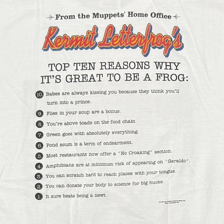 [MORE SALE] KERMIT TOO LATE PARODY WHITE TULTEX LARGE 0271