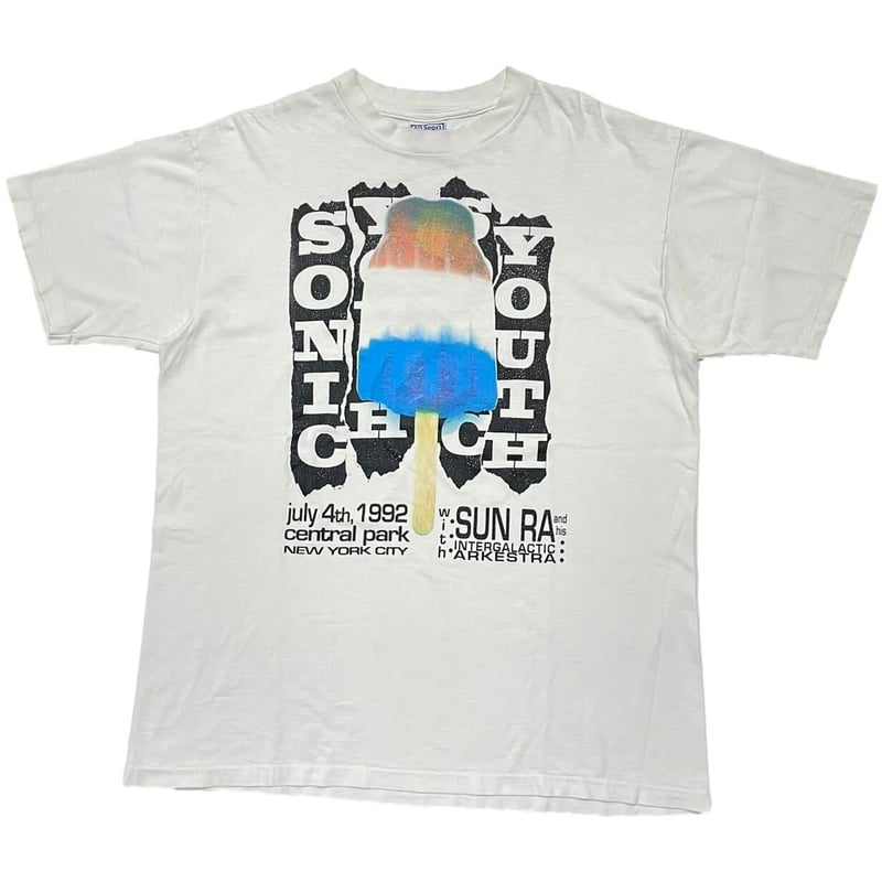 Sonic Youth × Sun Ra T-Shirt 1992 This real or fake sonic youth sun ra 1992 vintage shirt