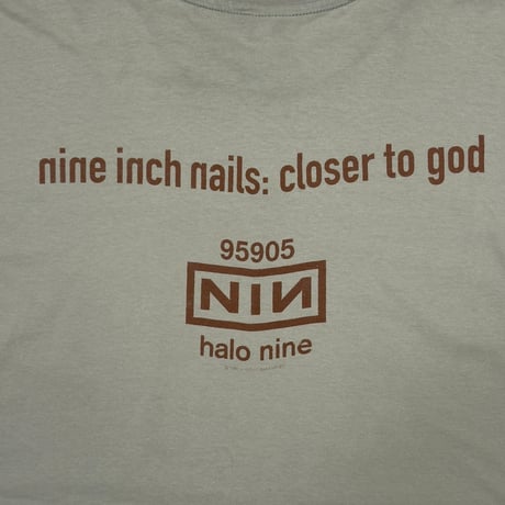 NINE INCH NAILS 1994 CLOSER TO GOD SAGE GREEN HANES XL 6945