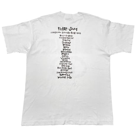PEARL JAM DON'T GIVE UP EUROPEAN SUMMER TOUR 1992 WHITE FRUIT OF THE LOOM XL 4940