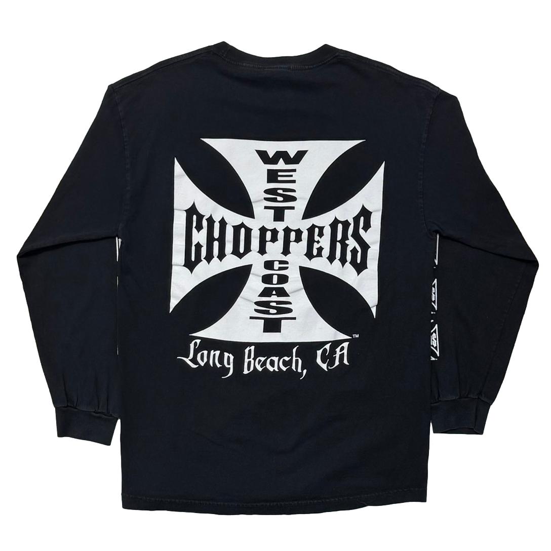 トップス WEST COAST CHOPPERS GOLDBLACK Iron Cross West Coast Choppers Relaxed Graphic Tee