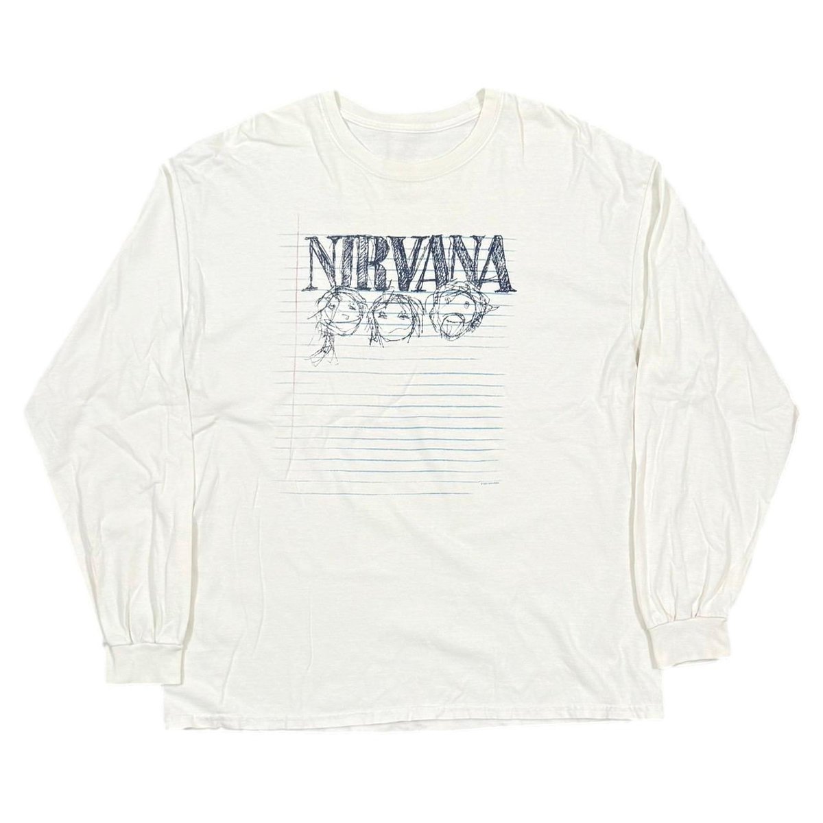 NIRVANA Y2K 1997 NOTE LS WHITE FITS XL 0147 | g