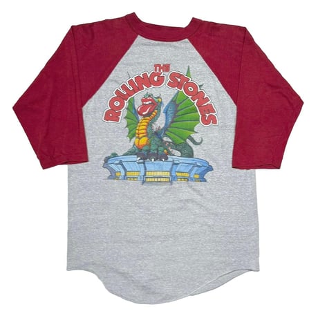 ROLLING STONES 1981 TOUR RAGLAN GREY/RED FITS LARGE 3380