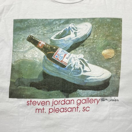 Budweiser STEVEN JORDAN GALLERY WHITE HANES LARGE 0392